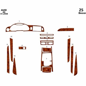 2005-2011 Mascherine sagomate per rivestimento cruscotti 25-Decori 2