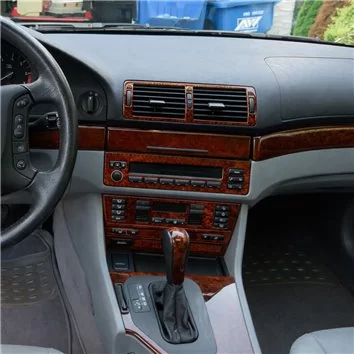 BMW 5 1998-UP Without NAVI system, 35 Parts Mascherine sagomate per rivestimento cruscotti 