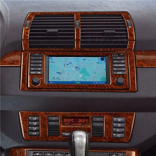 BMW X5 2000-2006 With NAVI system Mascherine sagomate per rivestimento cruscotti 
