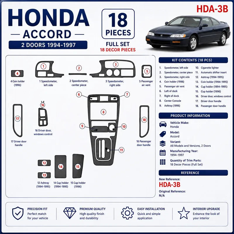 Honda Pilot 2005-2005 Basic Set; OEM Compliance kit rivestimento cruscotto e interni 3D