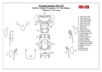 Hyundai Santa Fe 2013-UP Full Set, Without NAVI, Climate-Control With Display, Without 3 row seats Cruscotto BD Rivestimenti int Hyundai Santa Fe 2013-UP Full Set, Without NAVI, Climate-Control With Display, Without 3 row seats Cruscotto BD Rivestimenti int