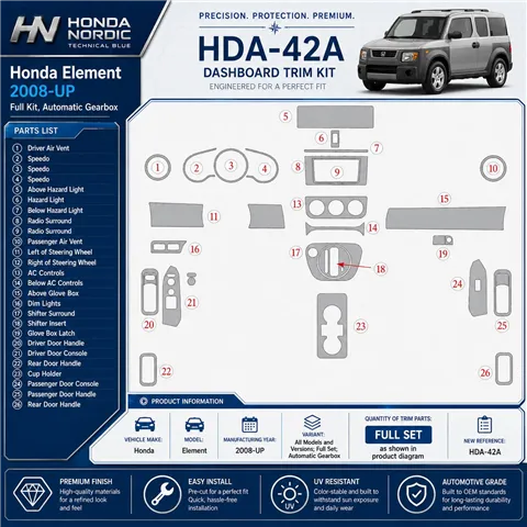 Honda Element 2008-in poi set completo; cambio automatico kit rivestimento cruscotto e interni 3D