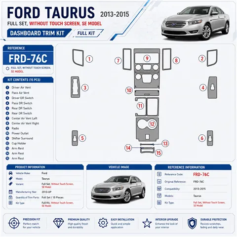 Ford Taurus 2013-in poi set completo; senza touch screen; SE Model kit rivestimento cruscotto e interni 3D