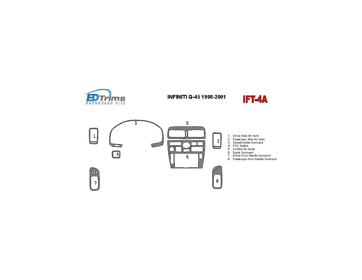 Infiniti Q45 1998-2001 OEM Compliance Cruscotto BD Rivestimenti interni