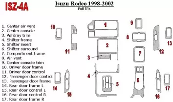 Isuzu Rodeo 1998-2002 Full Set Cruscotto BD Rivestimenti interni