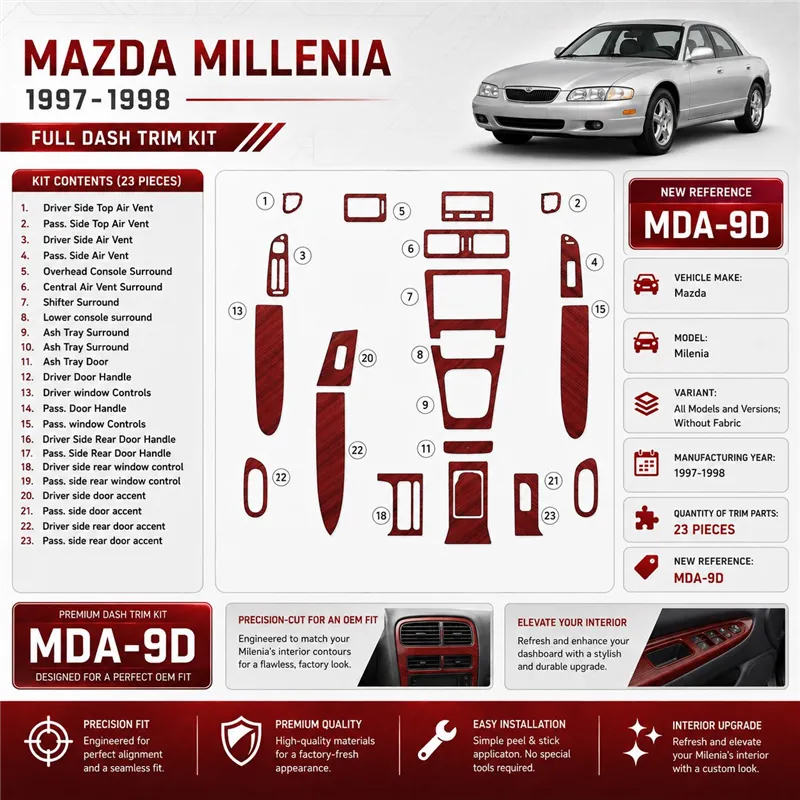 Mazda Milenia 1997-1998 senza Fabric kit rivestimento cruscotto e interni 3D 23 pezzi