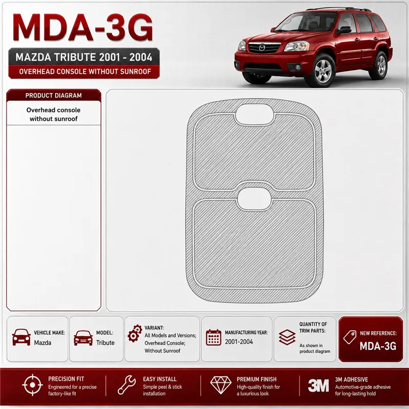 Mazda Tribute 2001-2004 console superiore; senza Sunroof kit rivestimento cruscotto e interni 3D