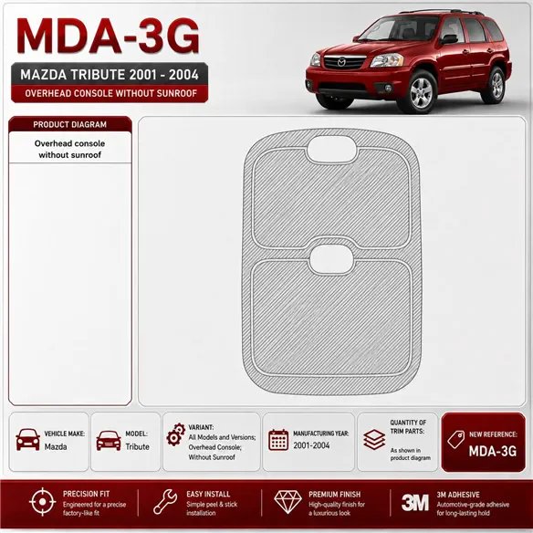 Mazda Tribute 2001-2004 console superiore; senza Sunroof kit rivestimento cruscotto e interni 3D