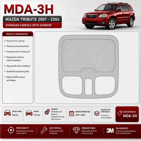 Mazda Tribute 2001-2004 console superiore; con tetto apribile kit rivestimento cruscotto e interni 3D