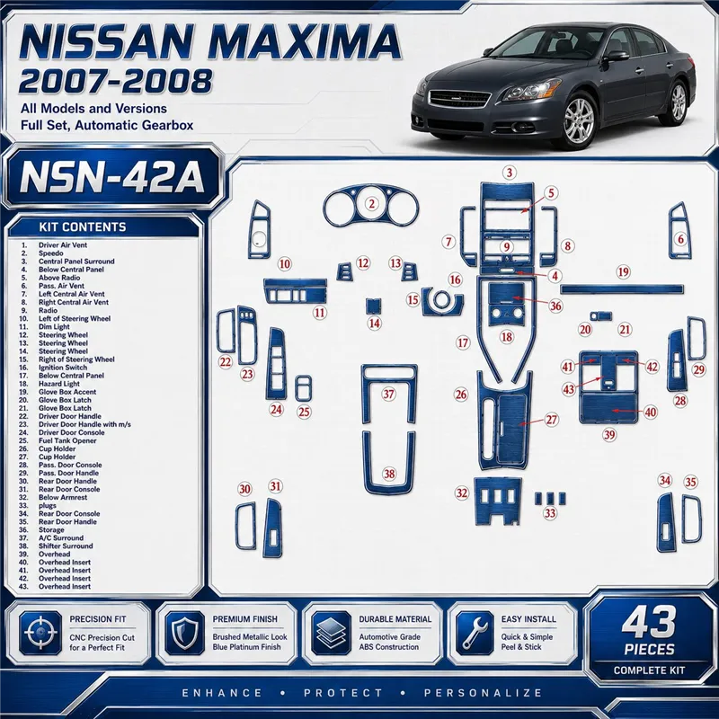 Nissan Maxima 2007-2008 set completo; cambio automatico kit rivestimento cruscotto e interni 3D