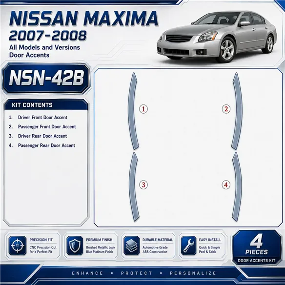 Nissan Maxima 2007-2008 porte Accent kit rivestimento cruscotto e interni 3D