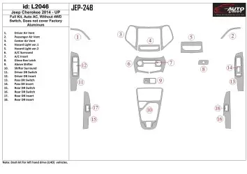Jeep Cherokee 2014-UP Full Set, Without switch 4WD Cruscotto BD Rivestimenti interni