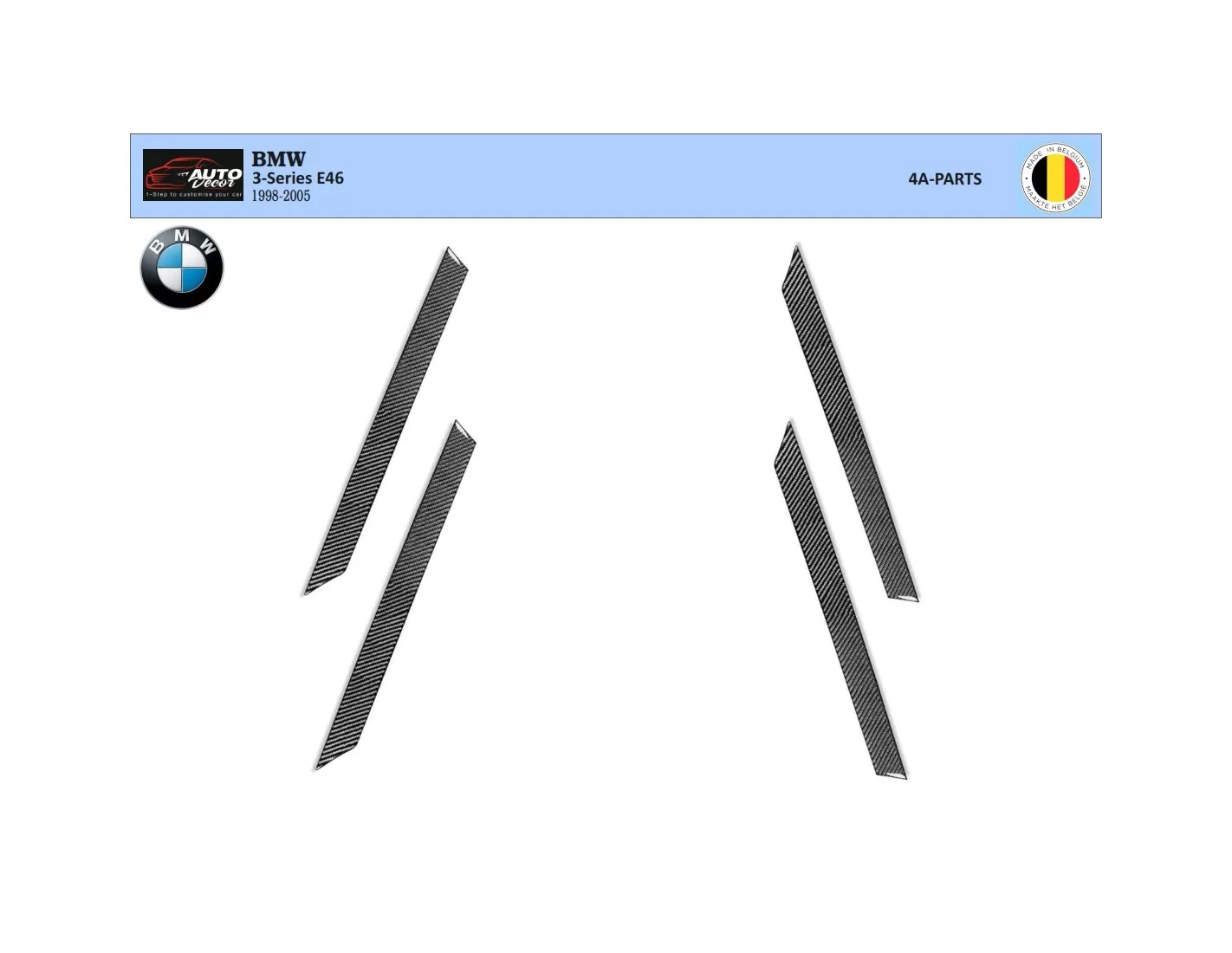 BMW 3 Series E46 04.98 - 12.04 Kit Rivestimento Cruscotto all'interno del veicolo Cruscotti personalizzati 4-Decori