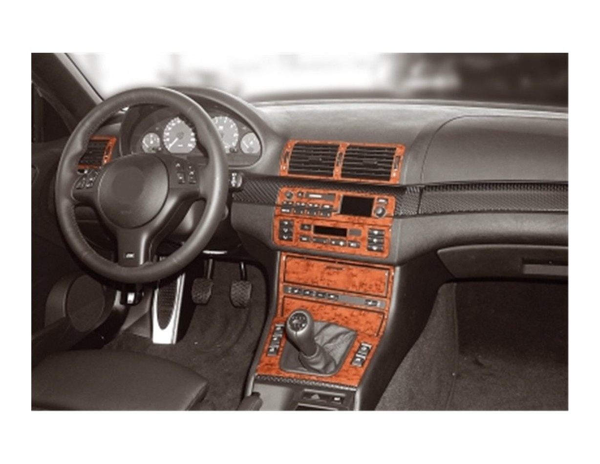 BMW Serie 3 E46 Compact 04.98-12.04 3M 3D interno cruscotto Trim Kit Dash Trim Dekor 19-Parts BMW Serie 3 E46 Compact 04.98-12.04 3M 3D interno cruscotto Trim Kit Dash Trim Dekor 19-Parts