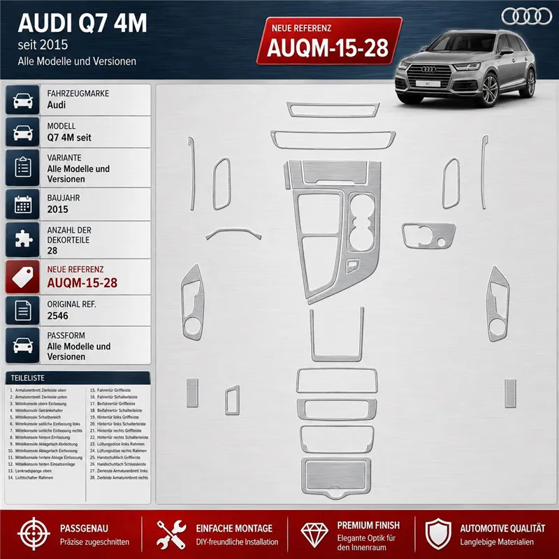 Audi Q7 4M seit 2015 kit rivestimento cruscotto e interni 3D 28 pezzi