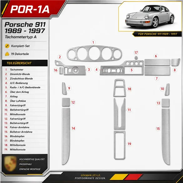 Porsche 911 1989-1997 Gearsometer Type A kit rivestimento cruscotto e interni 3D