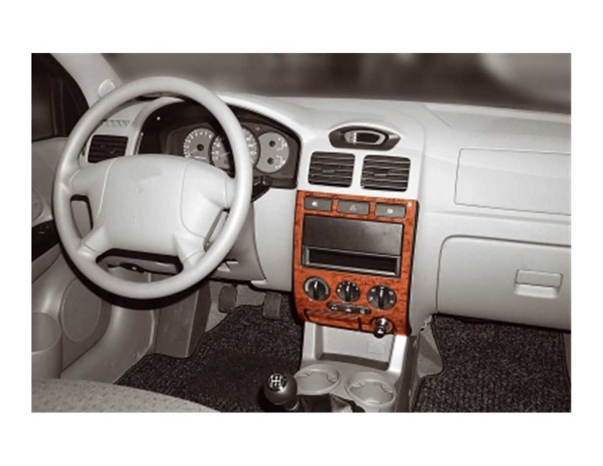Kia Rio 09.02 - 10.05 Kit Rivestimento Cruscotto all'interno del veicolo Cruscotti personalizzati 6-Decori