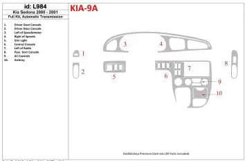 Kia Sedona 2000-2001 Full Set, Automatic Gear Cruscotto BD Rivestimenti interni