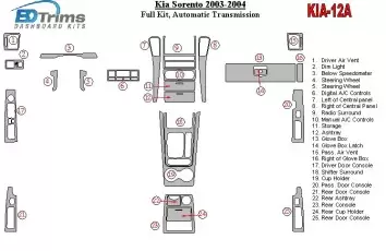Kia Sorento 2003-2004 Full Set, Automatic Gear Cruscotto BD Rivestimenti interni