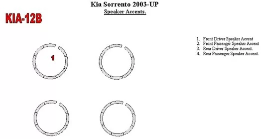 KIA Sorento 2003-UP Speaker Accents Cruscotto BD Rivestimenti interni