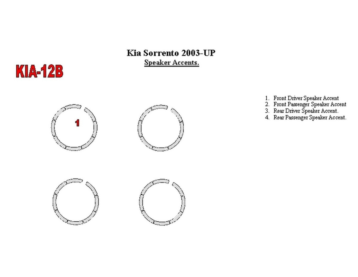 KIA Sorento 2003-UP Speaker Accents Cruscotto BD Rivestimenti interni