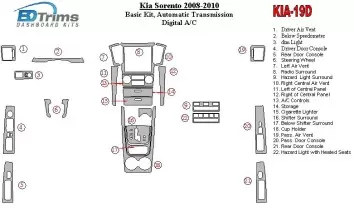 KIA Sorento 2008-2010 Basic Set, Automatic Gear,with Heated Seats Cruscotto BD Rivestimenti interni