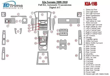 KIA Sorento 2008-2010 Ful Kit, Automatic Gear,with Heated Seats Cruscotto BD Rivestimenti interni