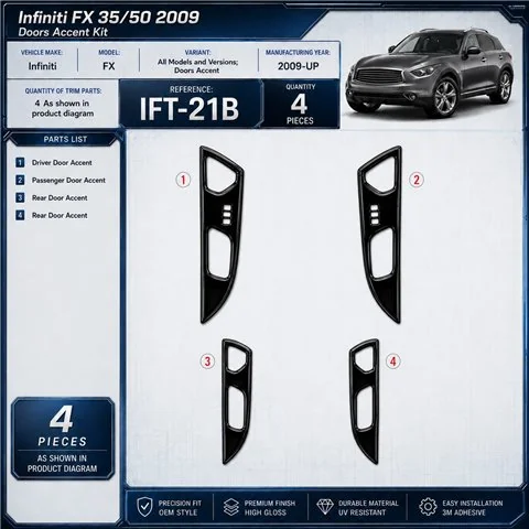 Infiniti FX 2009-in poi porte Accent kit rivestimento cruscotto e interni 3D