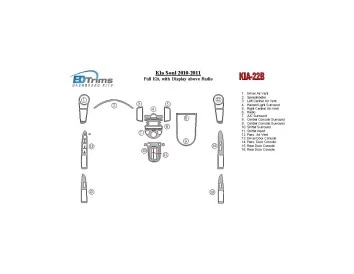 KIA Soul 2010-UP Full Set, With Display above Radio Cruscotto BD Rivestimenti interni 2
