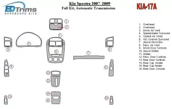 KIA Spectra 2007-UP Full Set, Automatic Gear Cruscotto BD Rivestimenti interni