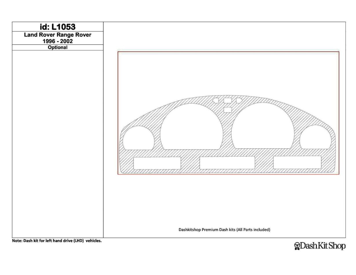 Land Rover Range Rover 1996-2002 Cluster, 1 Pc Cruscotto BD Rivestimenti interni