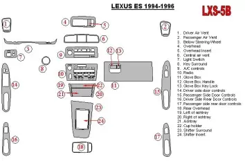 Lexus ES 1994-1996 Full Set, OEM Compliance Cruscotto BD Rivestimenti interni