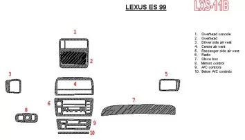 Lexus ES 1999-1999 Full Set, OEM Compliance Cruscotto BD Rivestimenti interni