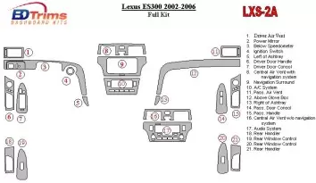 Lexus ES 2002-2006 Full Set Cruscotto BD Rivestimenti interni