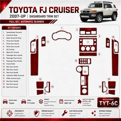Toyota FJ Cruiser 2007-in poi set completo; cambio automatico kit rivestimento cruscotto e interni 3D 2