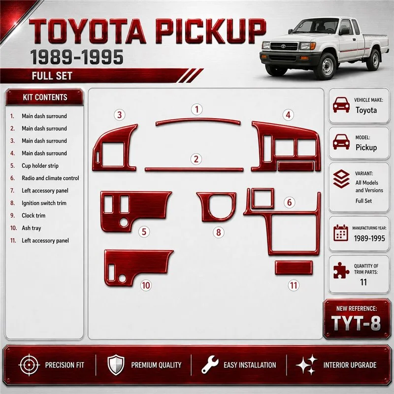 Toyota 4 Runner 1989-1995 set completo kit rivestimento cruscotto e interni 3D 11 pezzi