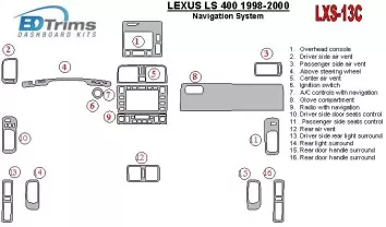 Lexus LS-400 1998-2000 Navigation system, OEM Compliance Cruscotto BD Rivestimenti interni