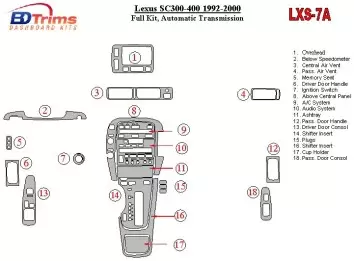 Lexus SC 1992-2000 Automatic Gear Cruscotto BD Rivestimenti interni