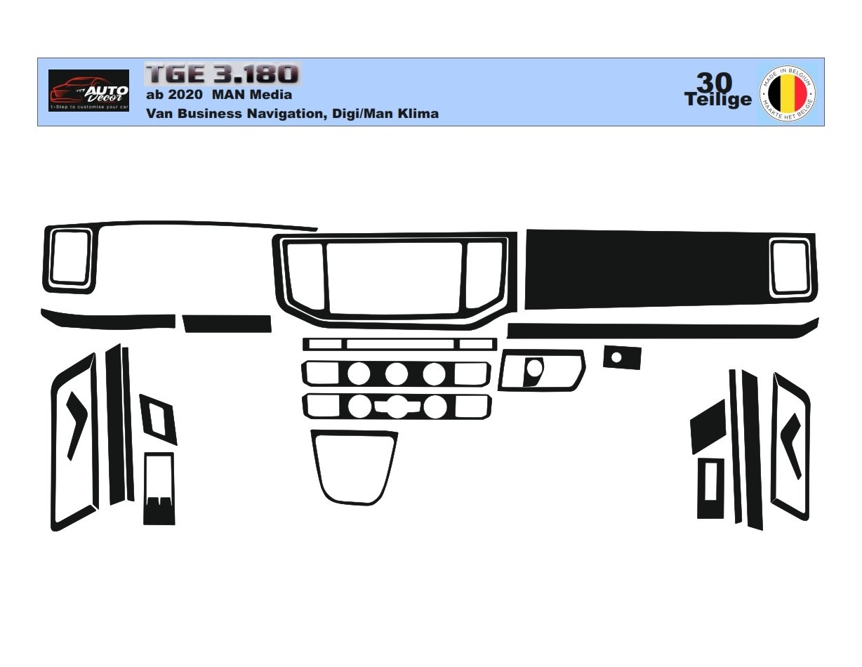MAN TGE 2021 Kit Rivestimento Cruscotto all'interno del veicolo Cruscotti personalizzati 29-Decori