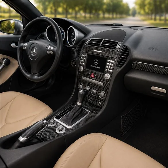Mercedes-Benz SLK (R171) 2004-2010 kit rivestimento cruscotto e interni 3D 18 pezzi