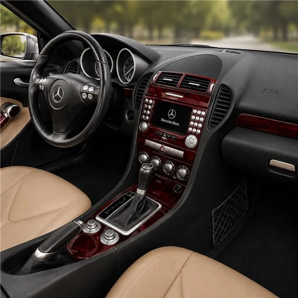 Mercedes-Benz SLK (R171) 2004-2010 kit rivestimento cruscotto e interni 3D 18 pezzi