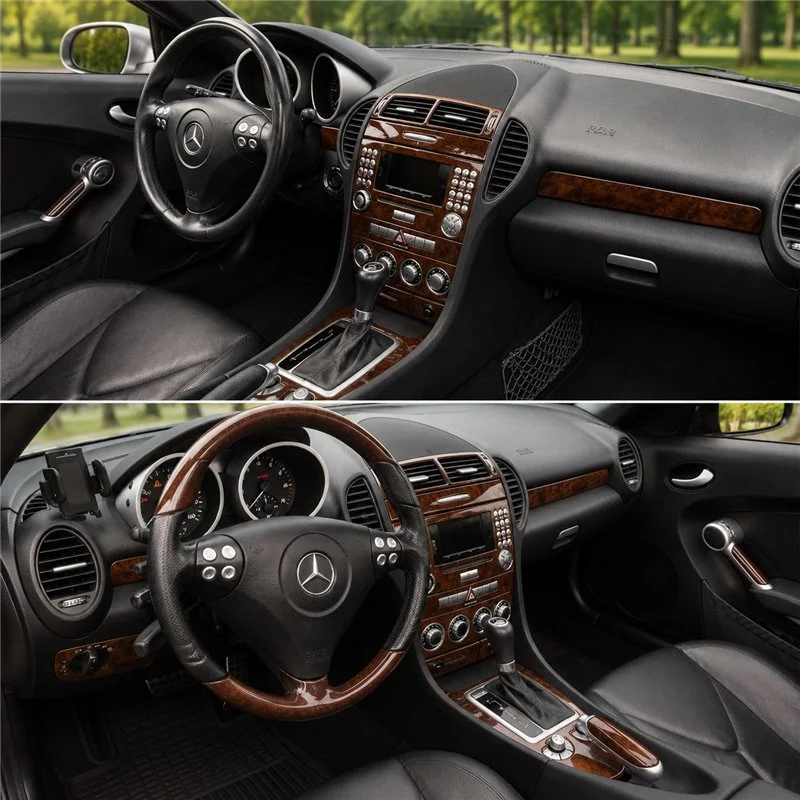Mercedes-Benz SLK (R171) 2004-2010 kit rivestimento cruscotto e interni 3D 18 pezzi
