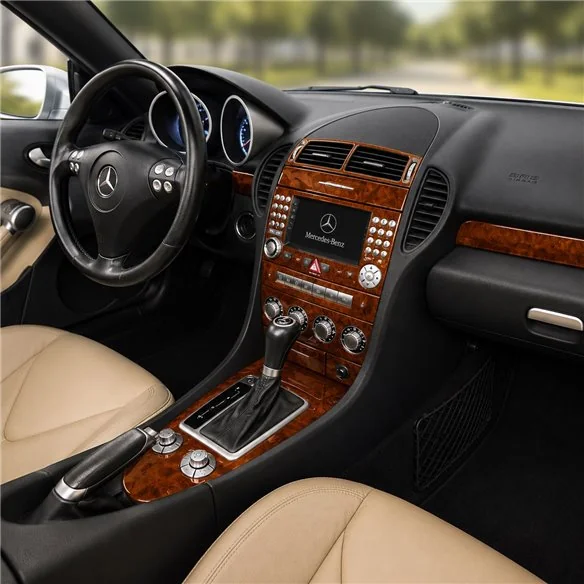 Mercedes-Benz SLK (R171) 2004-2010 kit rivestimento cruscotto e interni 3D 18 pezzi