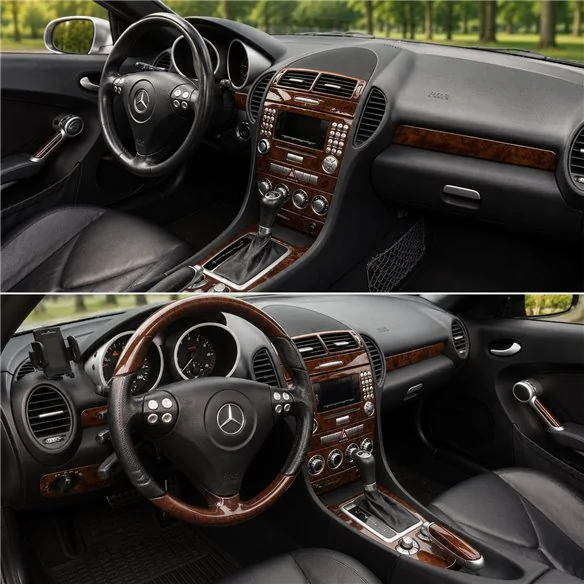 Mercedes-Benz SLK (R171) 2004-2010 kit rivestimento cruscotto e interni 3D 18 pezzi