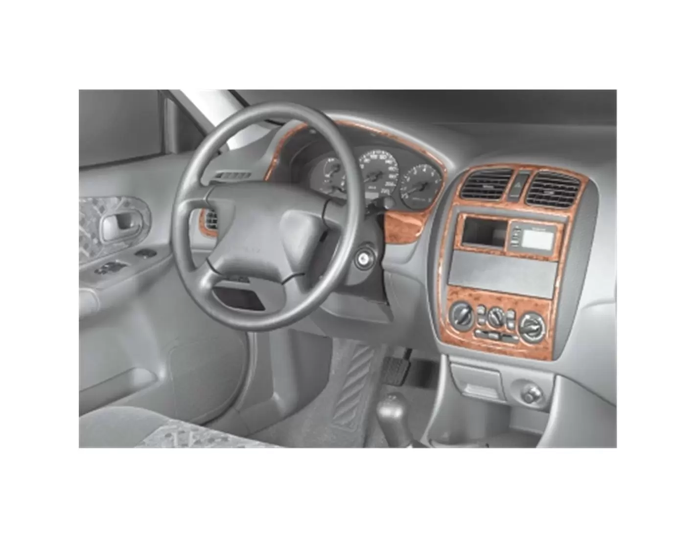 Mazda 323 FS 09.98 - 11.00 Kit Rivestimento Cruscotto all'interno del veicolo Cruscotti personalizzati 9-Decori