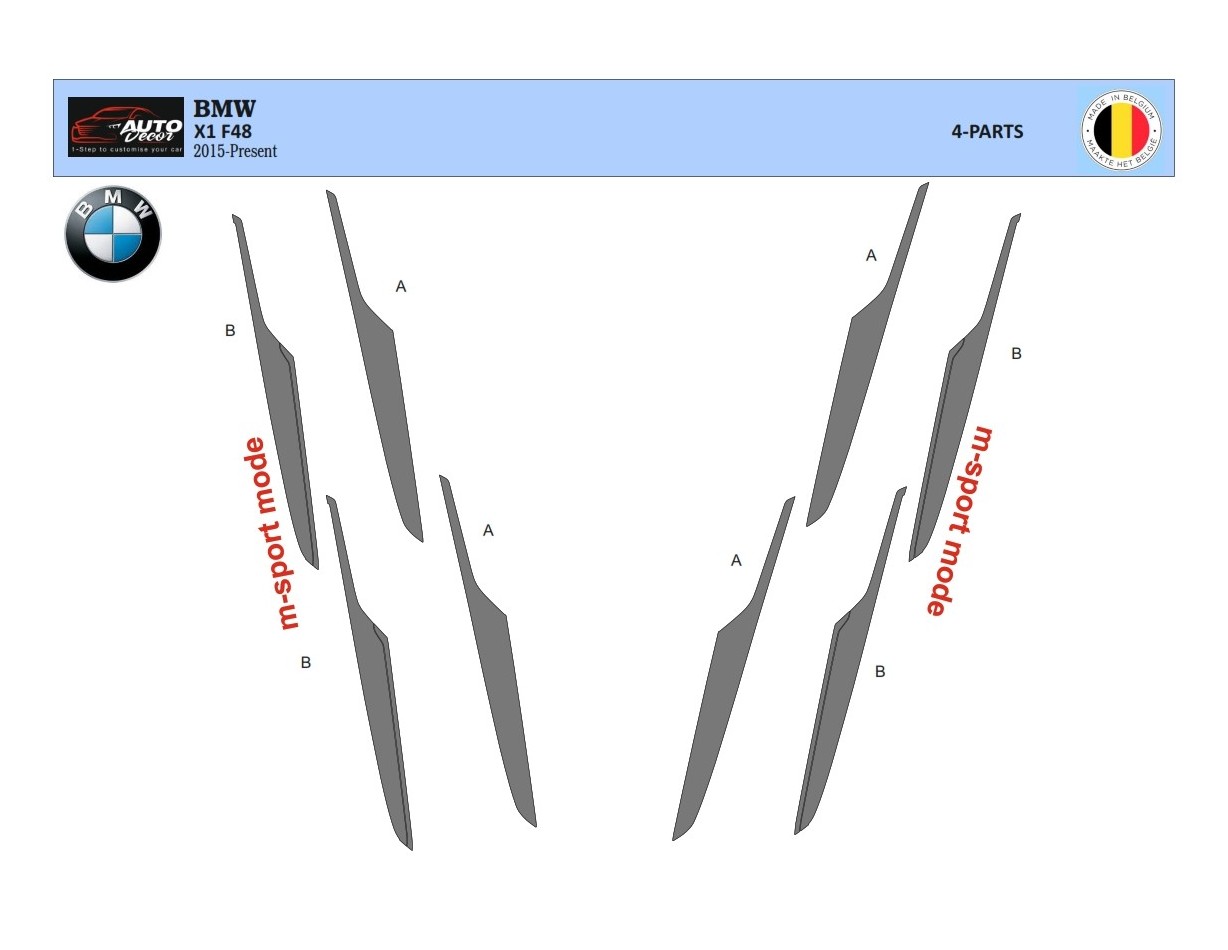 BMW X1 F48 ab 2015 Kit Rivestimento Cruscotto all'interno del veicolo Cruscotti personalizzati 4-Decori