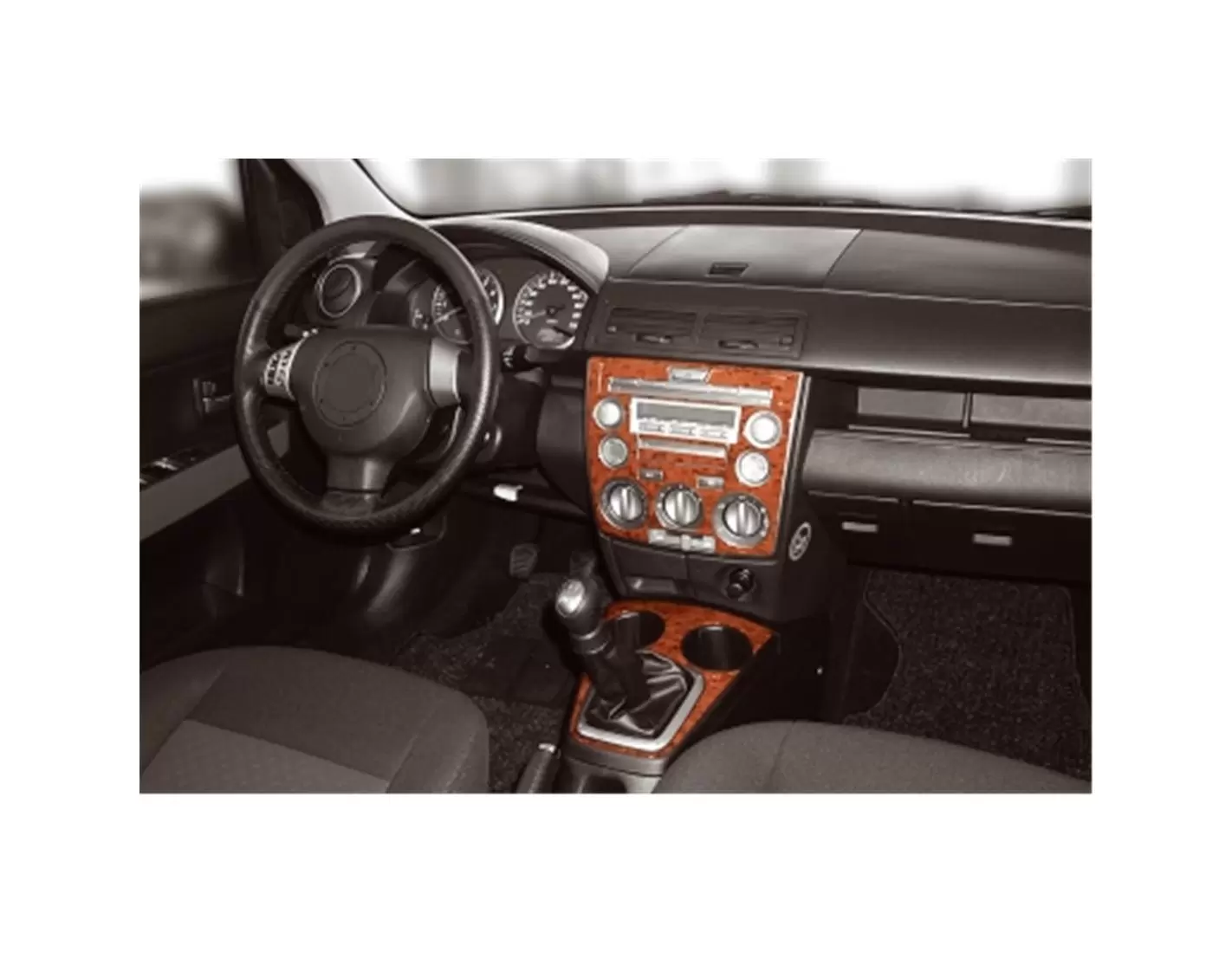 Mazda Mazda 2 02.03 - 12.06 Kit Rivestimento Cruscotto all'interno del veicolo Cruscotti personalizzati 4-Decori