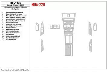 Mazda Mazda3 2004-2009 Manual Gear Box, Without NAVI Cruscotto BD Rivestimenti interni