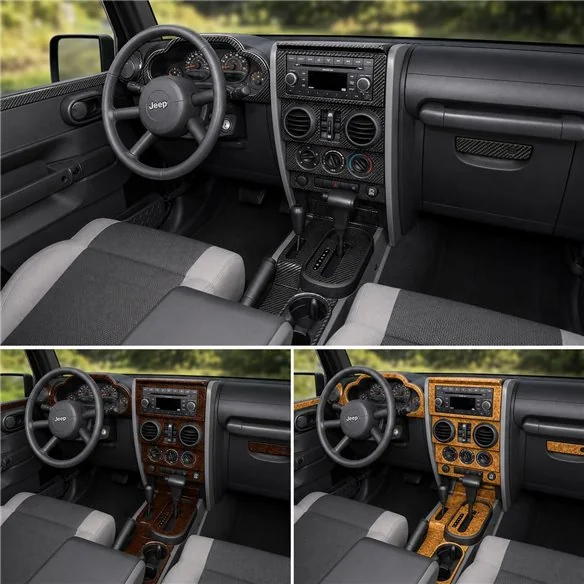 Jeep Wrangler 2007-2010 set completo; cambio automatico kit rivestimento cruscotto e interni 3D