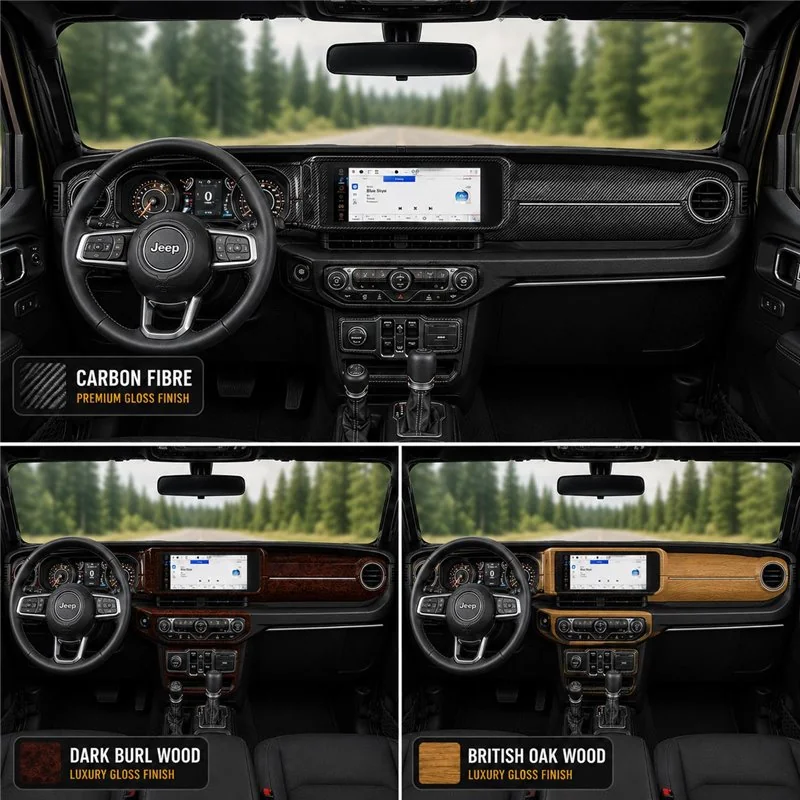 Jeep Wrangler Unlimited Rubicon 2024 kit rivestimento cruscotto e interni 3D 35 pezzi